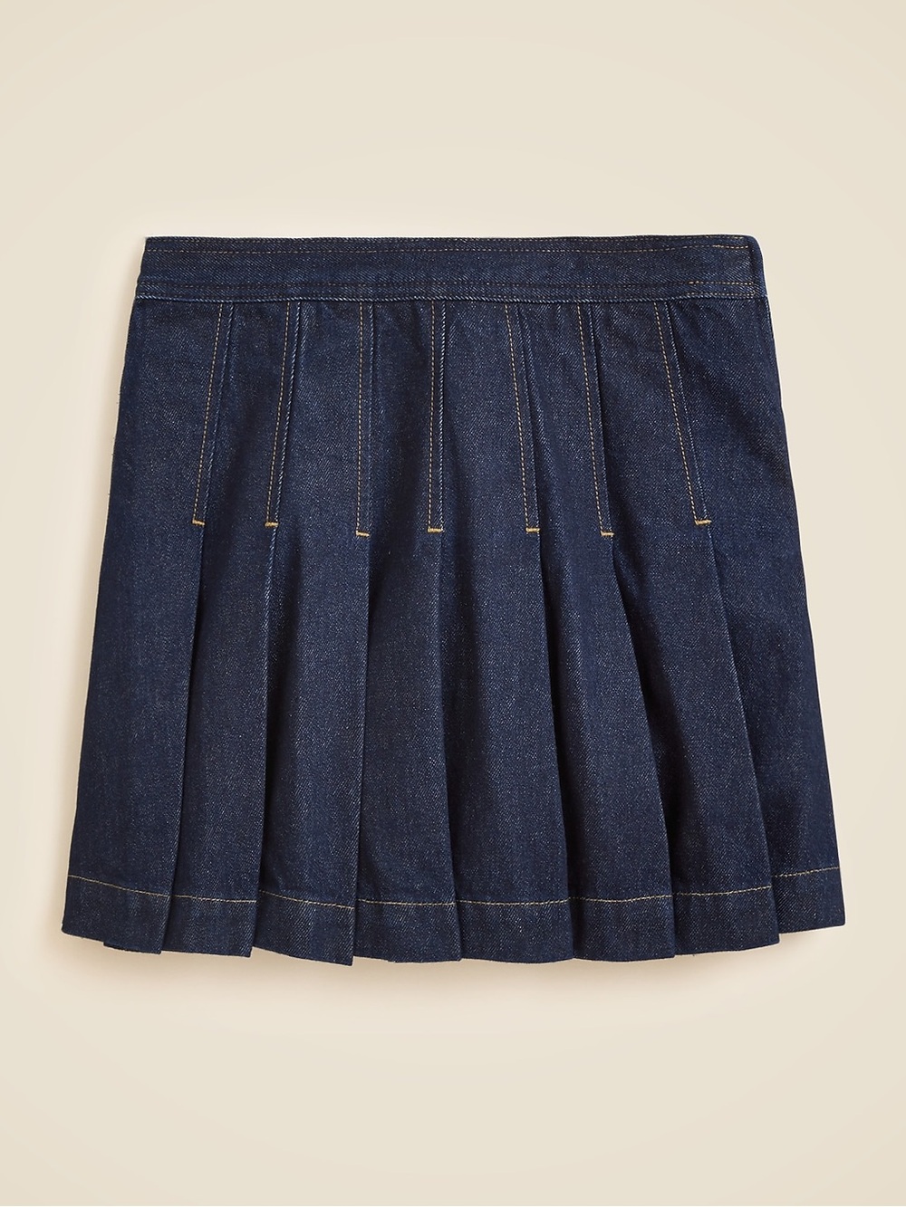 J. Crew Pleated Mini Denim Skirt Dark Wash Size 12 NEW Cotton Prep-Inspired